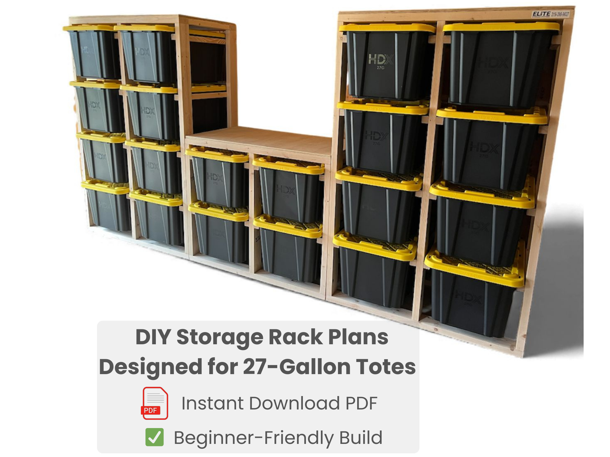 DIY Storage Rack Plans for 27-Gallon Totes