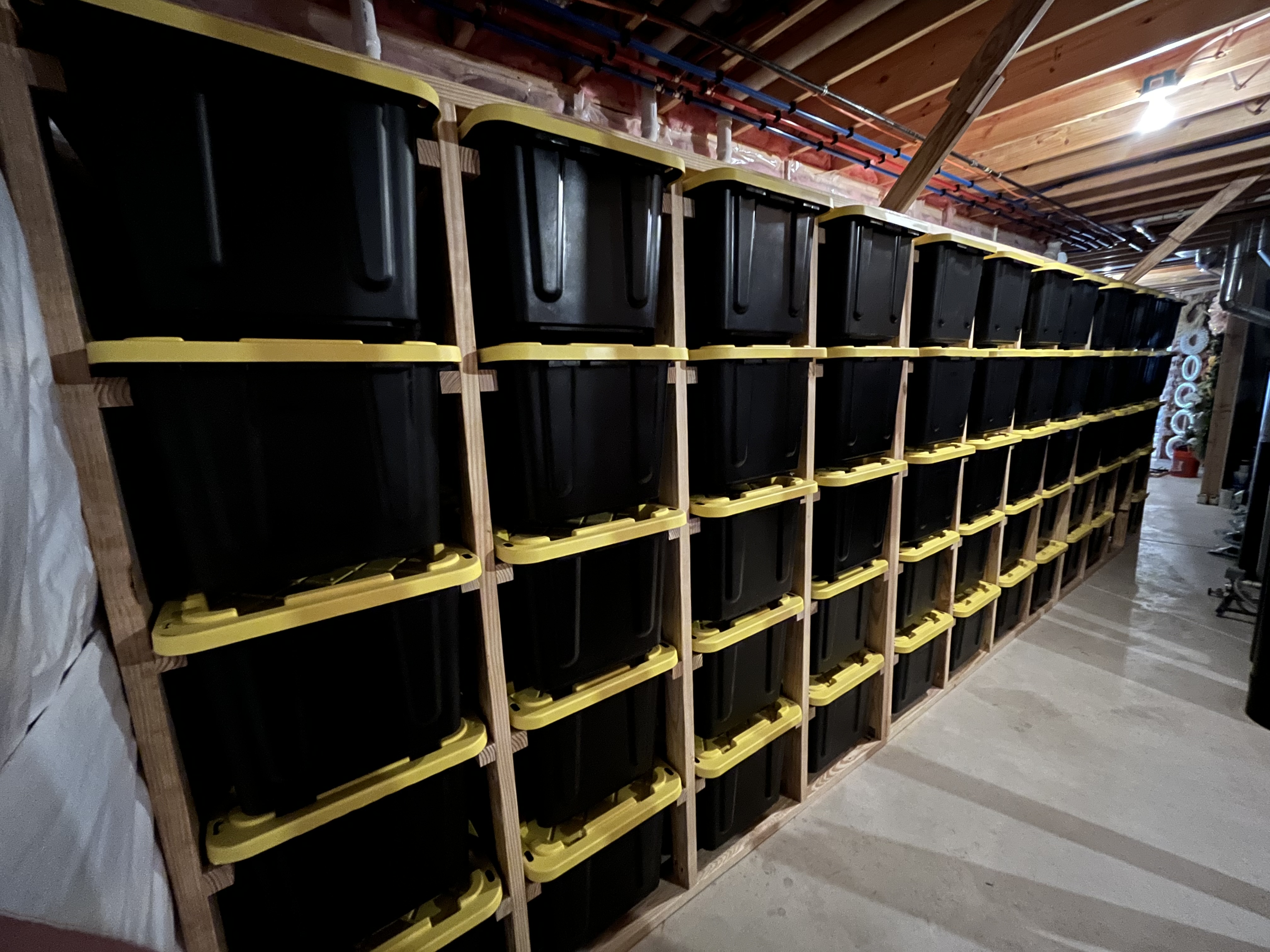 Basement storage system installation
